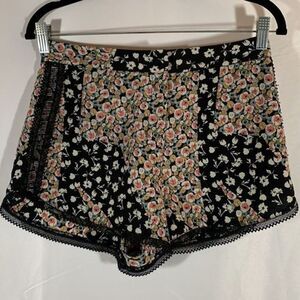 Topshop Black Multi-Coloured Floral Shorts